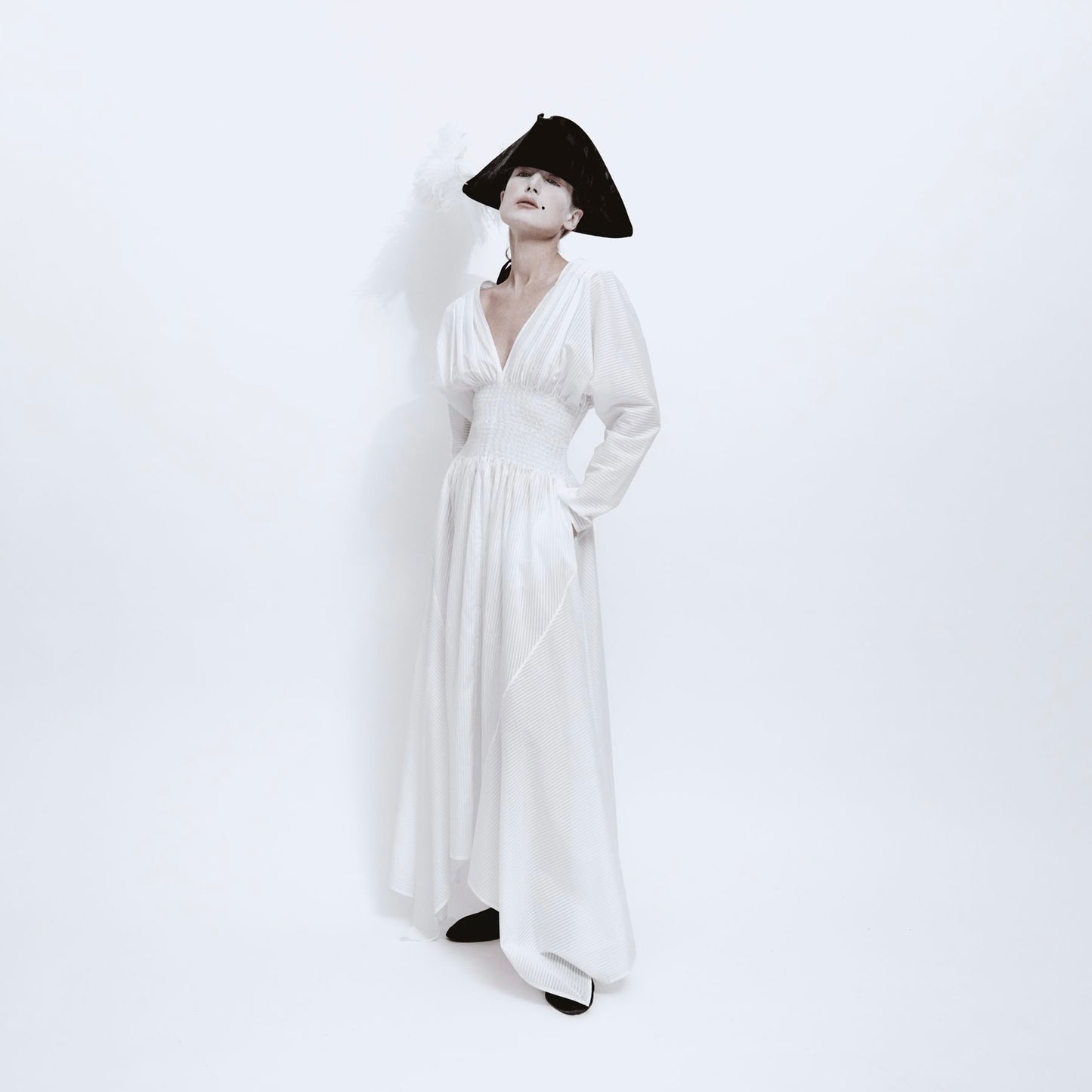 Camicia Dress in Shadow Stripe Cotton Batiste