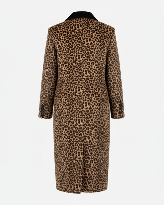 Shoreditch Topcoat in Leopard Alpaca and Velveteen
