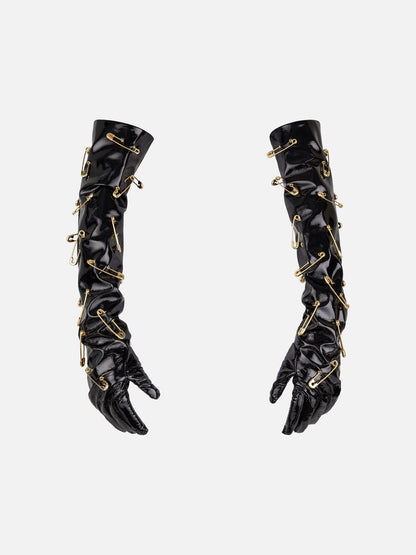 Blame Opera Gloves in Patent Leather Lambskin