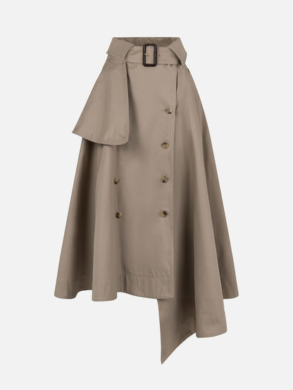 Marylebone Trench Skirt in Shaved Cotton