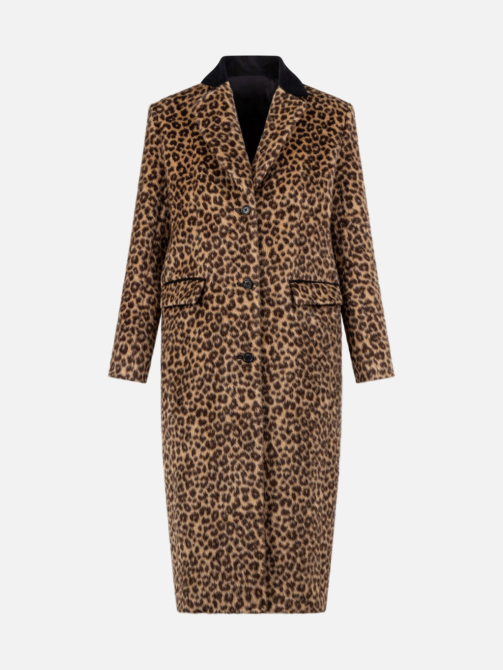 Shoreditch Topcoat in Leopard Alpaca and Velveteen