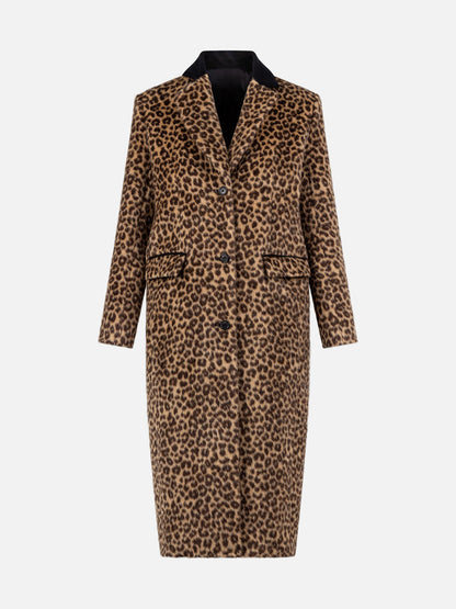 Shoreditch Topcoat in Leopard Alpaca and Velveteen